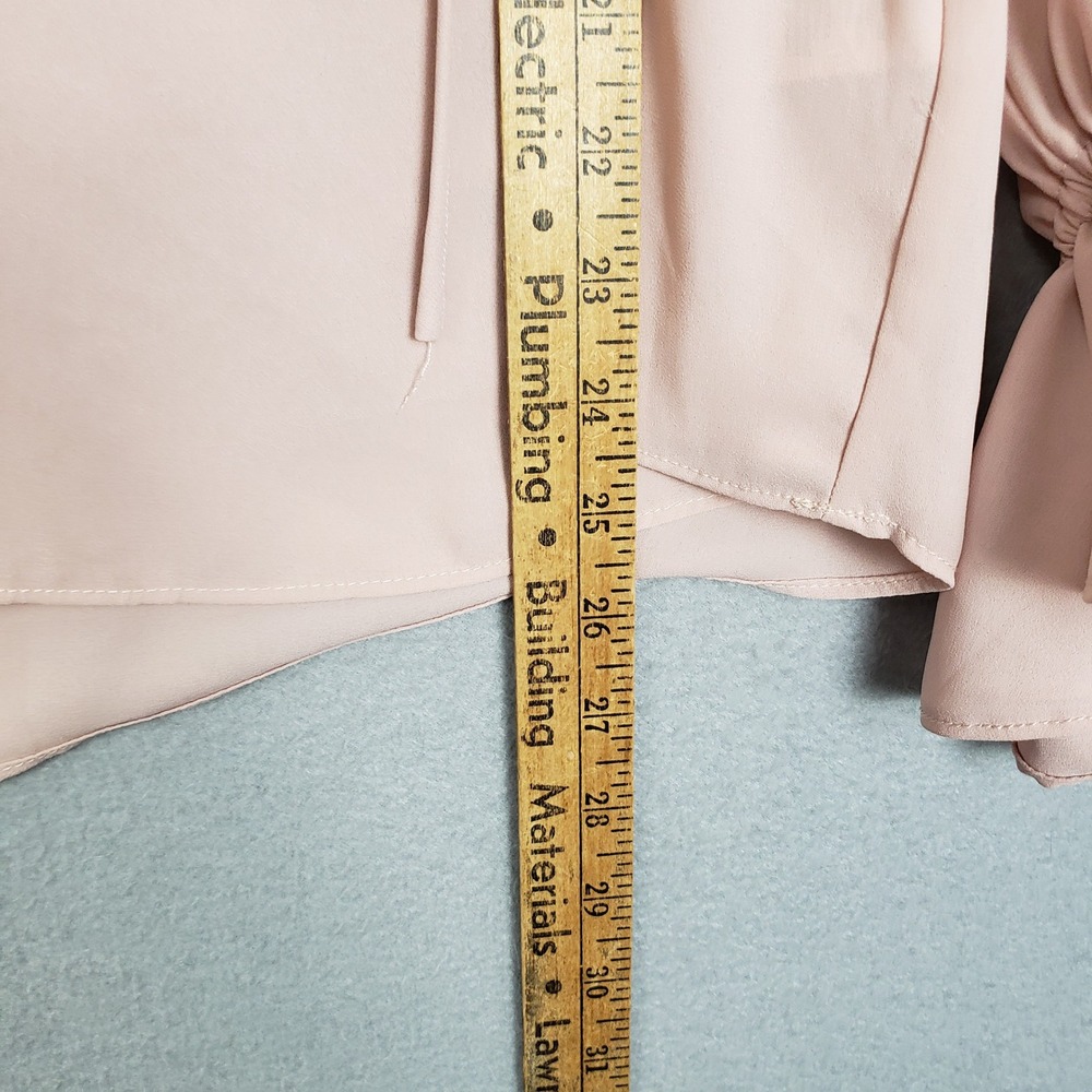 T Tahari 1X Ruffled Wrist Peasant Top Blush Pink Office Feminine Spring Career - Picture 8 of 8